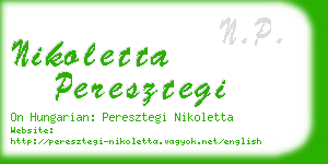 nikoletta peresztegi business card